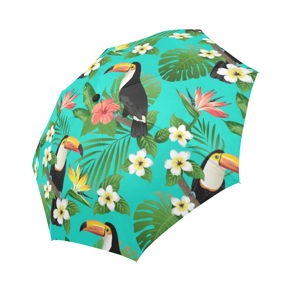 Tropical Summer Toucan Pattern Auto-Foldable Umbrella (Model U04)