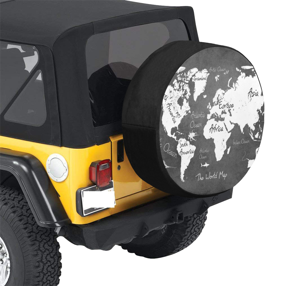 world map #map #worldmap 34 Inch Spare Tire Cover