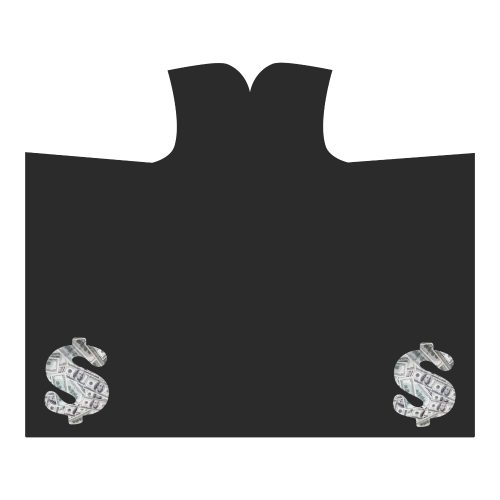 Hundred Dollar Bills - Money Sign Black Hooded Blanket 60''x50''