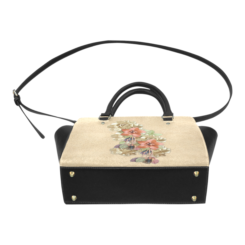 leather flower pillow Classic Shoulder Handbag (Model 1653)