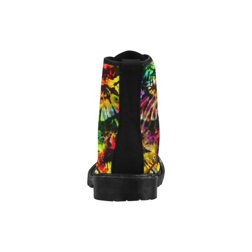 Vivid Psychedelic Hippy Tie Dye Martin Boots for Women (Black) (Model 1203H)