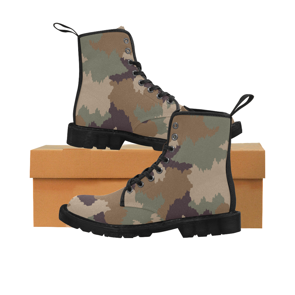 Army Camo Martin Boots for Men (Black) (Model 1203H)