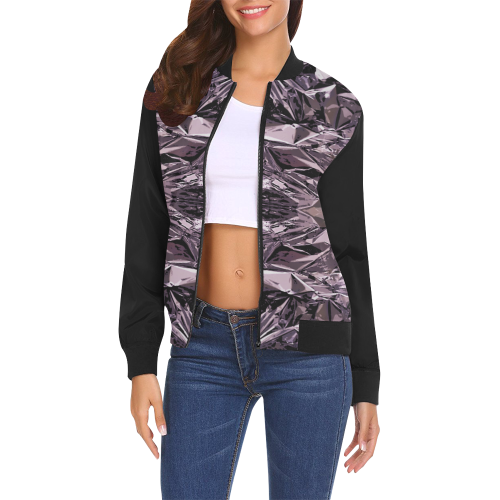 deep space pink All Over Print Bomber Jacket for Women (Model H19)