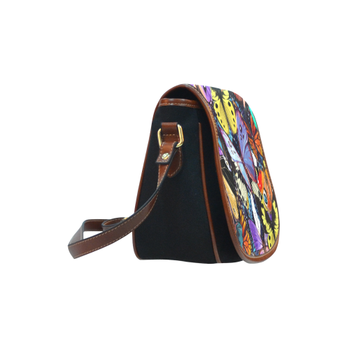 Live intensely, by Ivan Venerucci Italian Style Saddle Bag/Small (Model 1649)(Flap Customization)