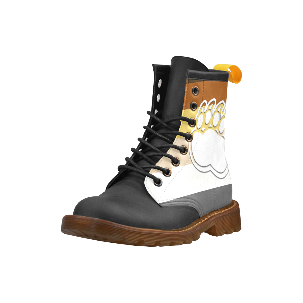 Gay Bear Flag High Grade PU Leather Martin Boots For Men Model 402H