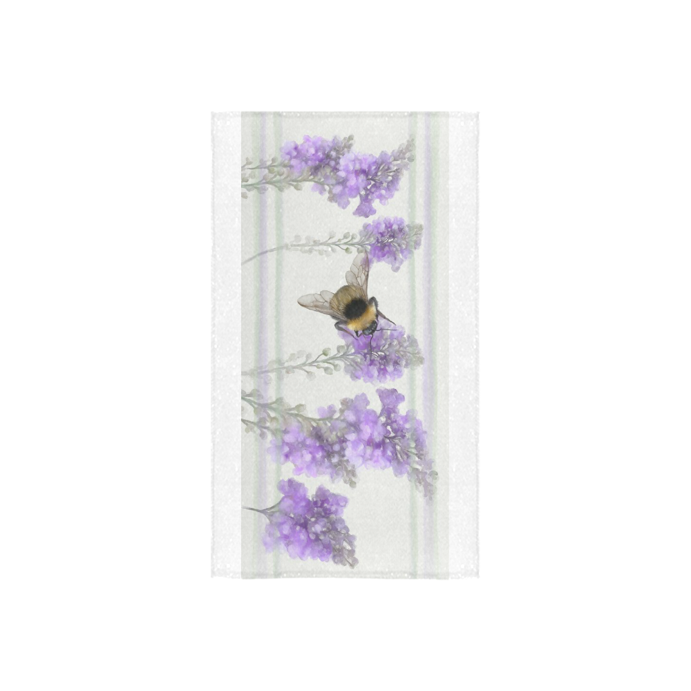 Bumblebee, purple, violet floral watercolor Custom Towel 16"x28"