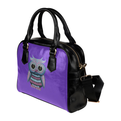 Star Eye Owl - Blue Purple Shoulder Handbag (Model 1634)