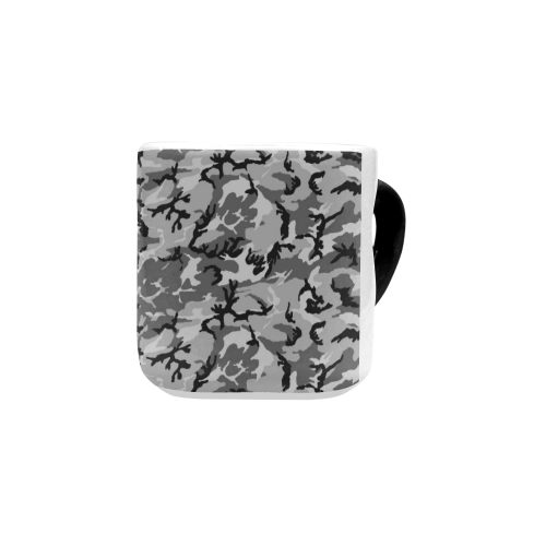 Woodland Urban City Black/Gray Camouflage Heart-shaped Morphing Mug