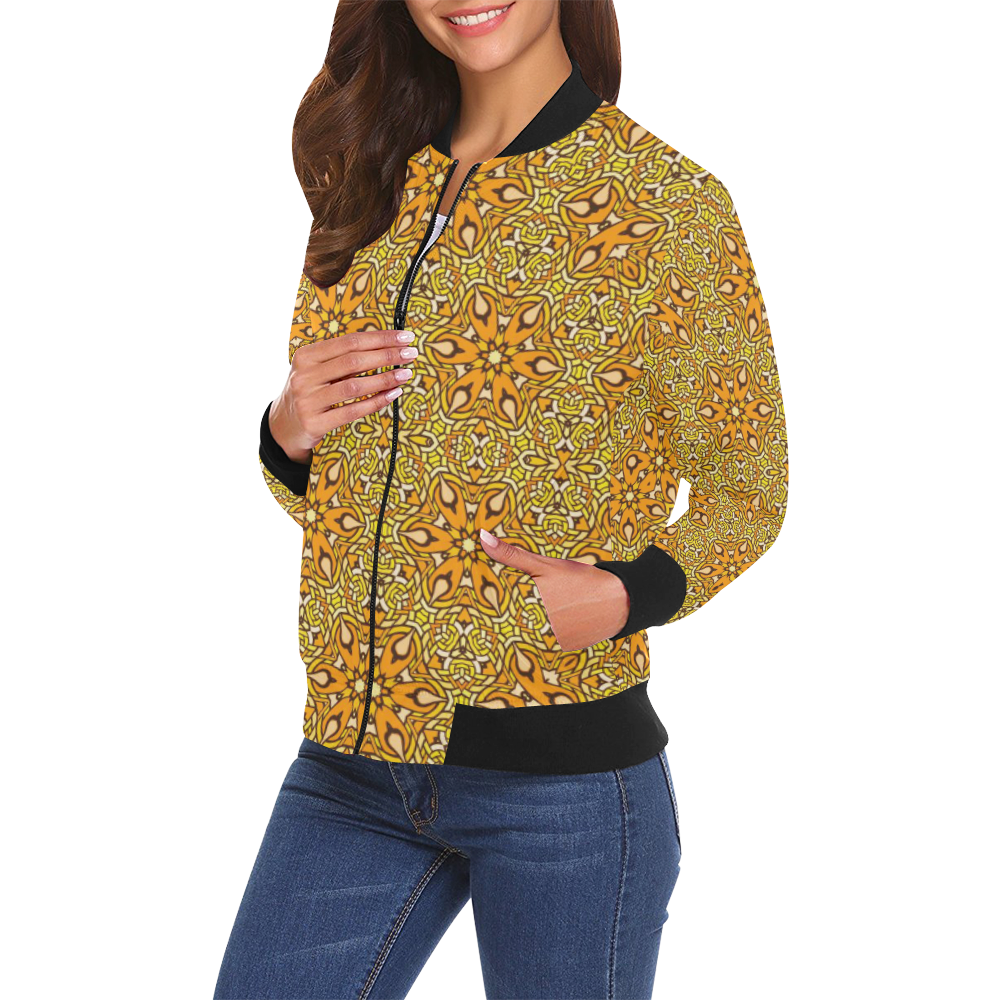 oriental Pattern 5 by JamColors All Over Print Bomber Jacket for Women (Model H19)