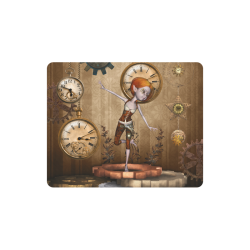 Steampunk girl, clocks and gears Rectangle Mousepad