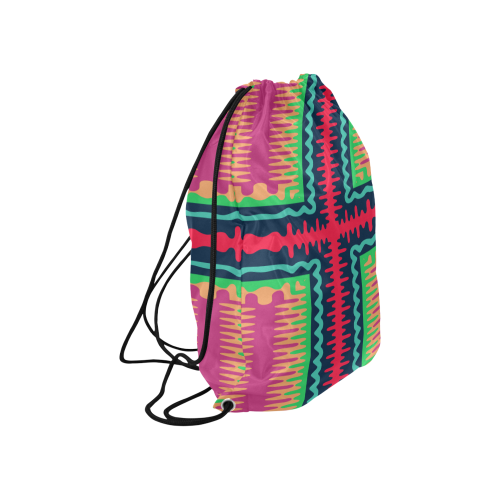 Waves in retro colors Large Drawstring Bag Model 1604 (Twin Sides)  16.5"(W) * 19.3"(H)