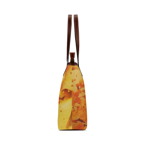 Floral design, soft colors Shoulder Tote Bag (Model 1646)