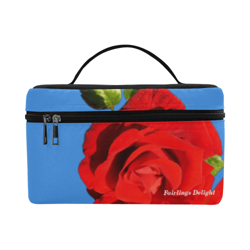 Fairlings Delight's Floral Luxury Collection- Red Rose Cosmetic Bag/Large 53086a7 Cosmetic Bag/Large (Model 1658)