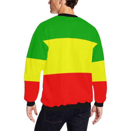 RASTA ONE LOVE All Over Print Crewneck Sweatshirt for Men/Large (Model H18)