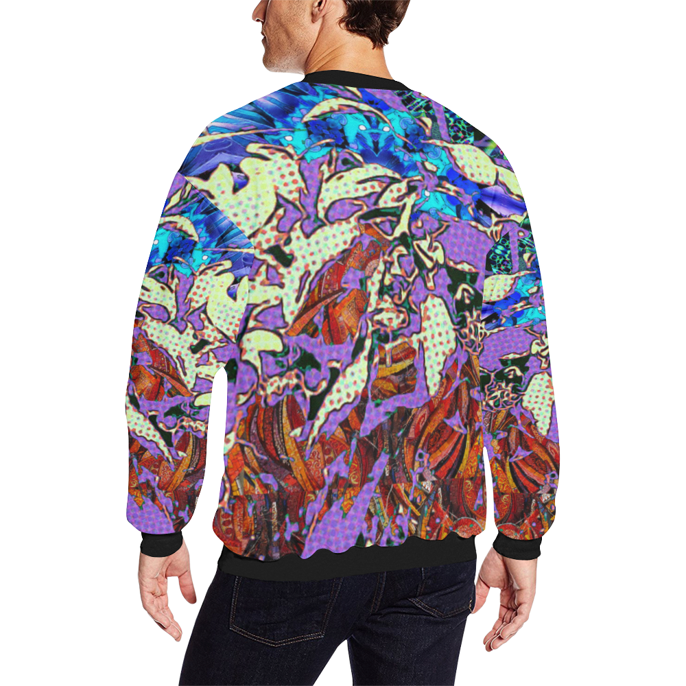 exotic lust 9b Men's Oversized Fleece Crew Sweatshirt/Large Size(Model H18)