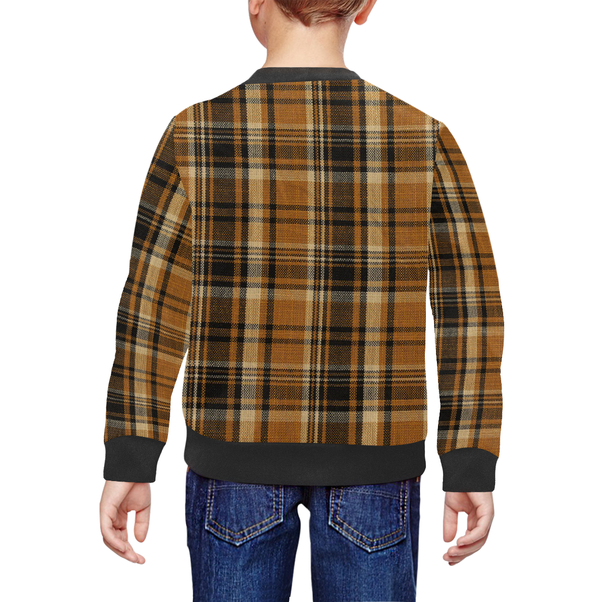 TARTAN DESIGN All Over Print Crewneck Sweatshirt for Kids (Model H29)