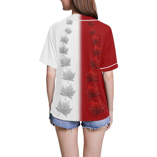 Canada Baseball Shirts 2 Tone All Over Print Baseball Jersey for Women (Model T50)
