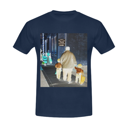 Ghosts roaming the street (blue) Men's T-Shirt in USA Size (Front Printing Only)