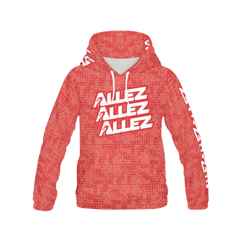 Allez Allez Allez Red All Over Print Hoodie for Men (USA Size) (Model H13)