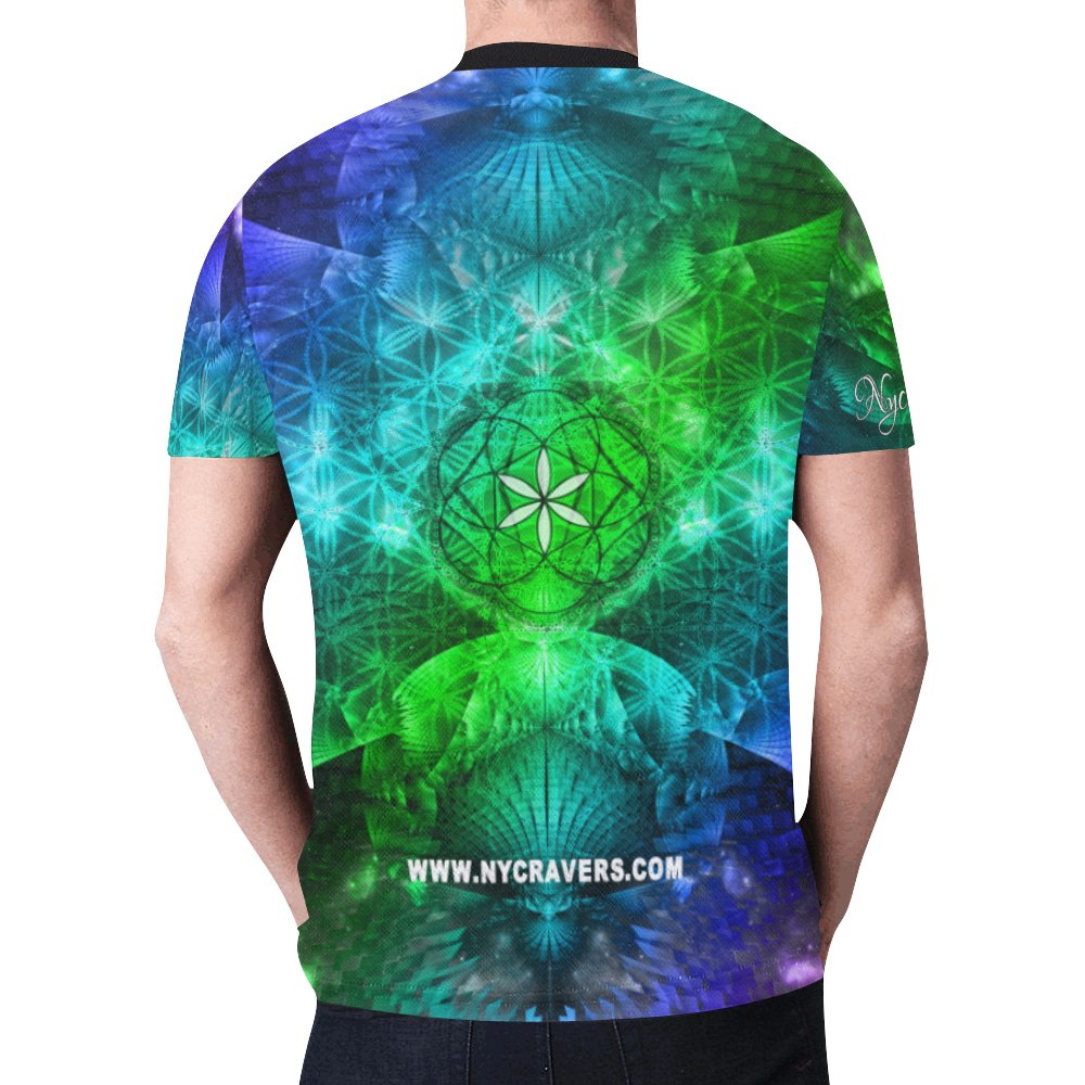 2020 NYCR Rainbow Fractal New All Over Print T-shirt for Men (Model T45)