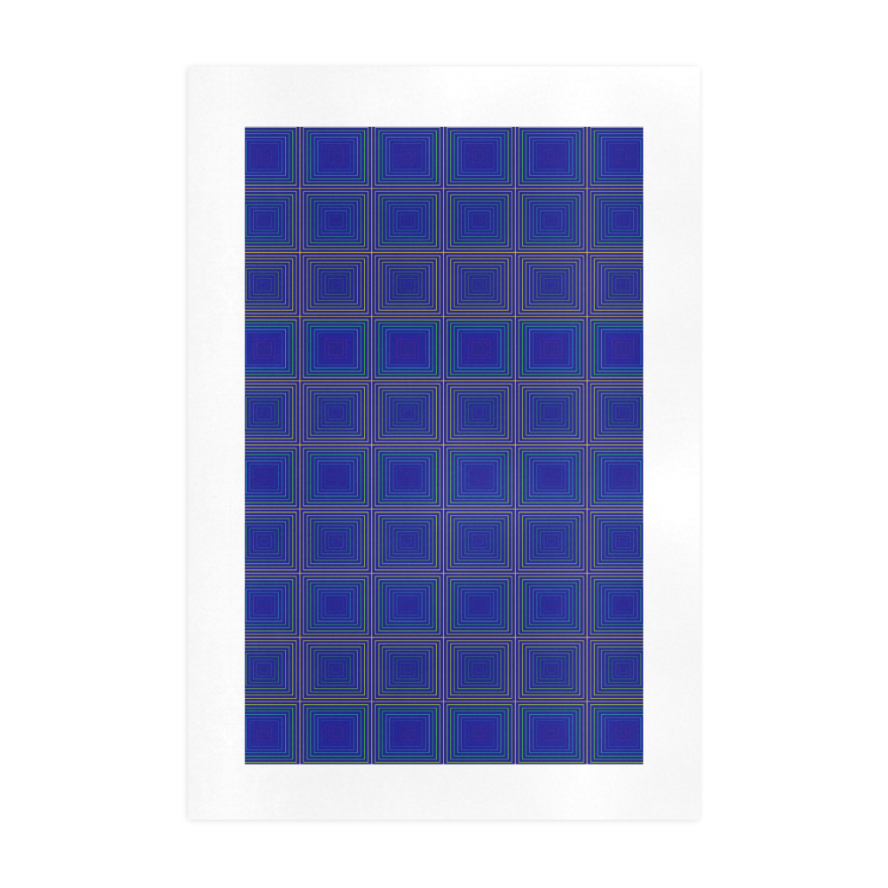 Royal blue golden multicolored multiple squares Art Print 19‘’x28‘’