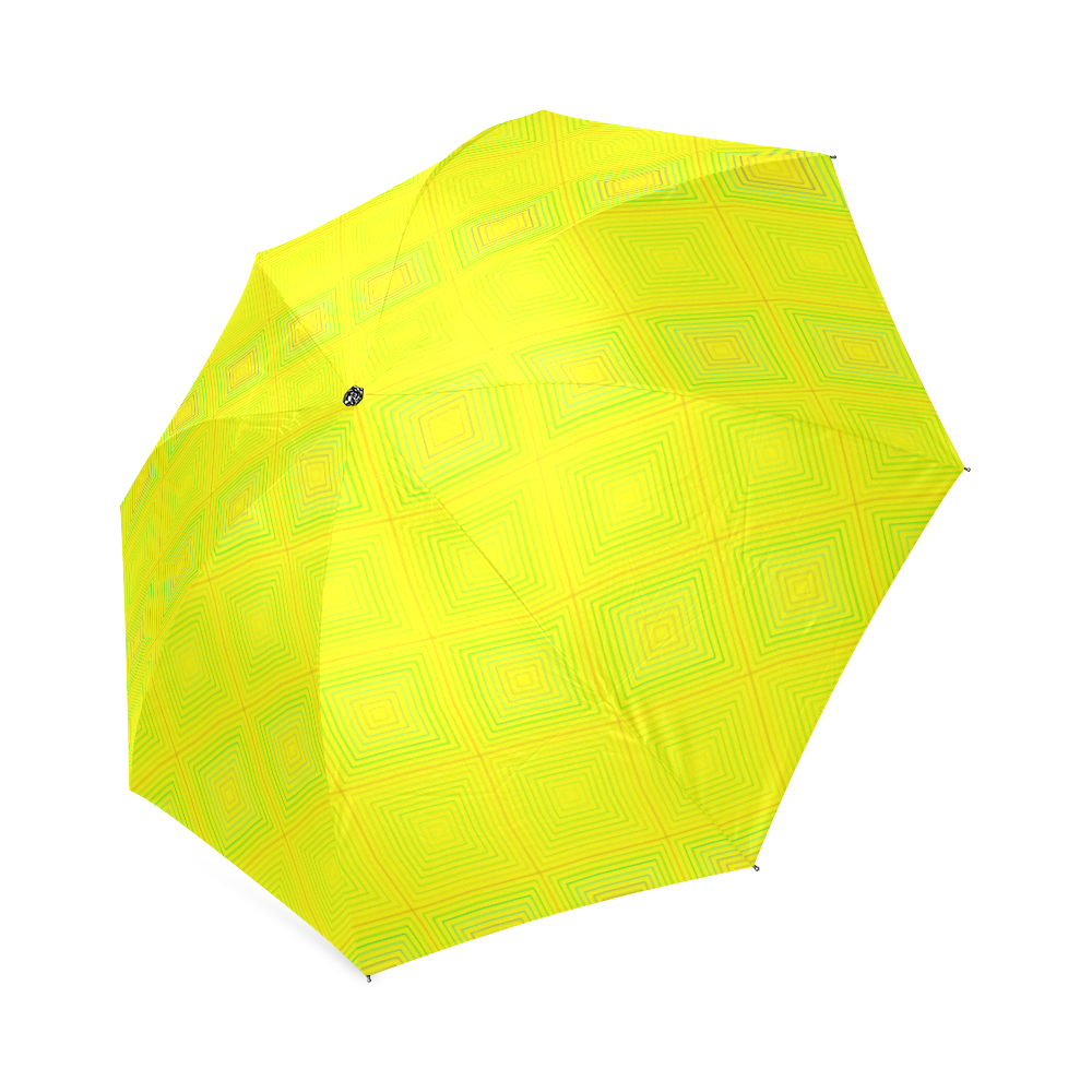 Yellow multicolored multiple squares Foldable Umbrella (Model U01)