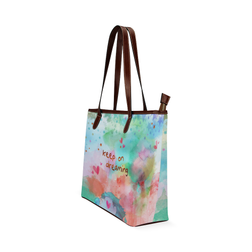 KEEP ON DREAMING - rainbow Shoulder Tote Bag (Model 1646)