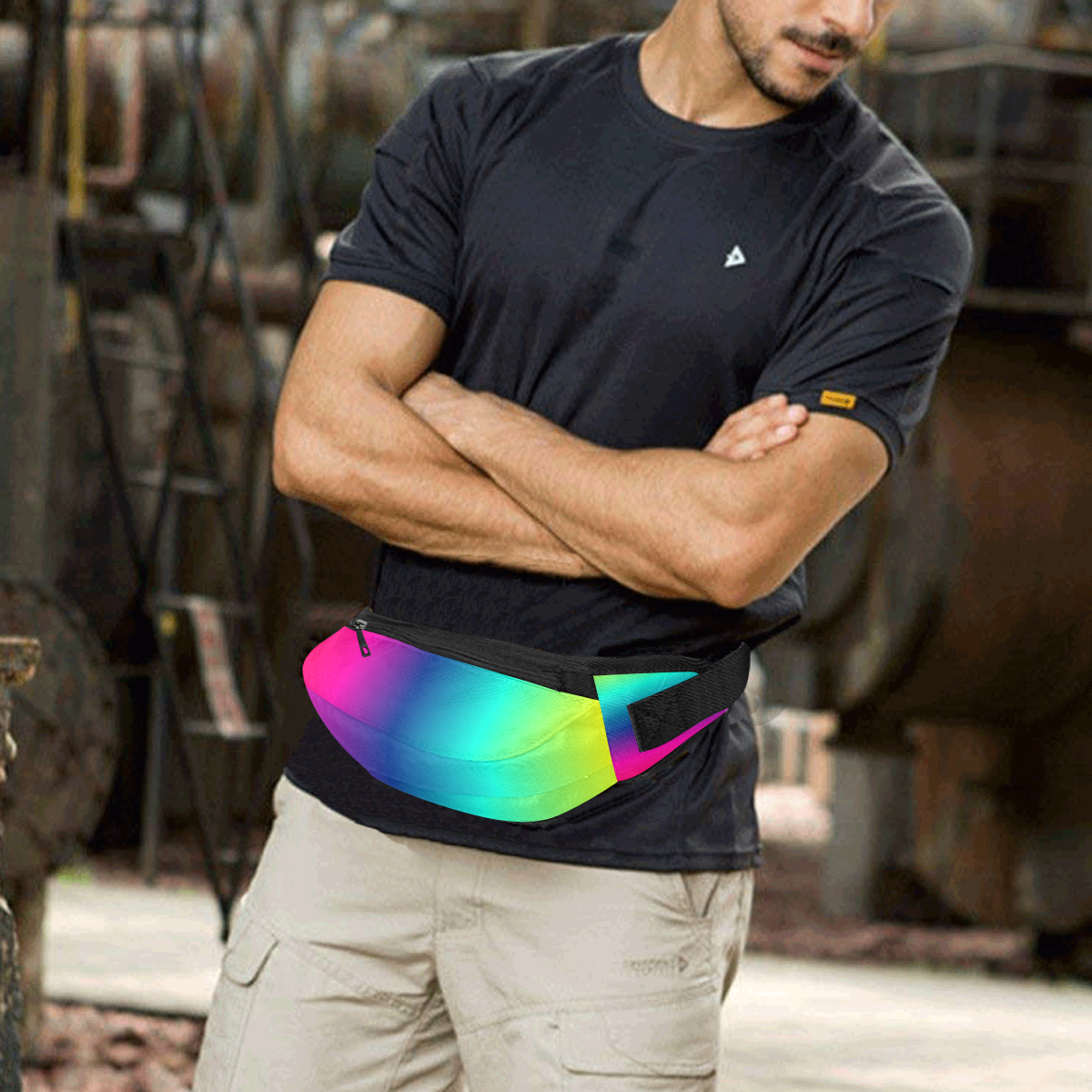rainbow fanny pack Fanny Pack/Large (Model 1676)