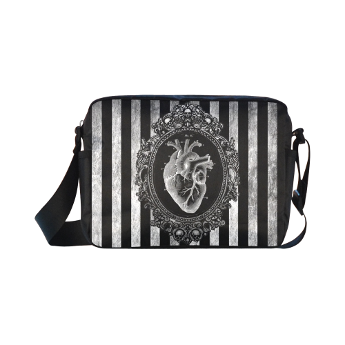 skullfrramegrungewheart Classic Cross-body Nylon Bags (Model 1632)