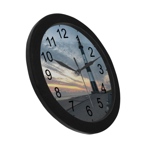 Sunrise Lighthouse Circular Plastic Wall clock
