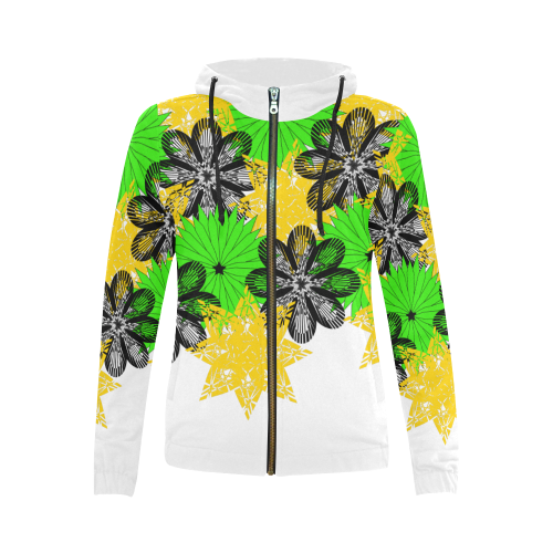 abstract bouquet All Over Print Full Zip Hoodie for Women (Model H14)