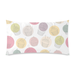 Colorful Cupcakes Custom Rectangle Pillow Case 20"x36" (one side)