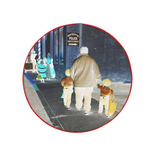 Ghosts roaming the street (red) 32 Inch Spare Tire Cover