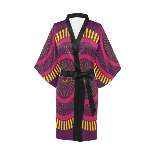 Red Zen Mandalas Kimono Robe