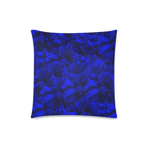 A202 Rich Blue and Black Abstract Design Custom Zippered Pillow Case 18"x18"(Twin Sides)