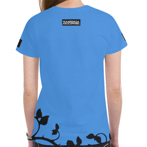 Blue New All Over Print T-shirt for Women (Model T45)