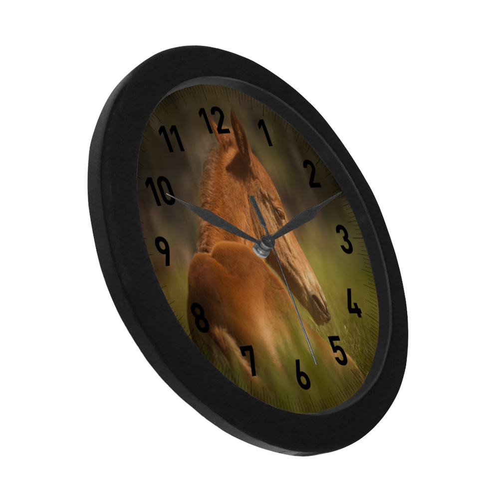 Sleepy Pony Circular Plastic Wall clock
