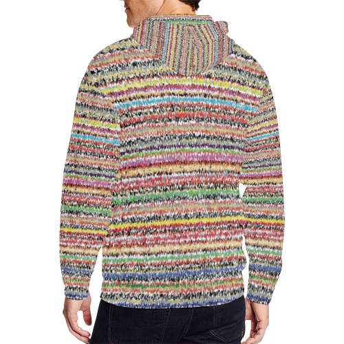 Patterns of colorful lines All Over Print Full Zip Hoodie for Men (Model H14)