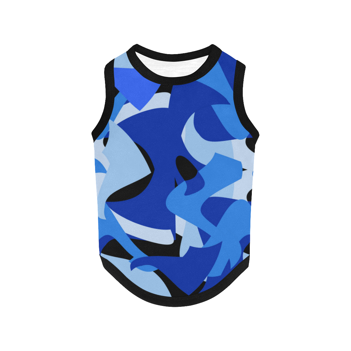 A201 Abstract Blues  Camouflage All Over Print Pet Tank Top