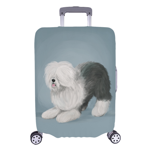 sheepdog-playing5 Luggage Cover/Large 26"-28"