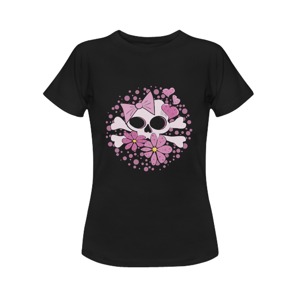 Girly Punk Skull Women's Classic T-Shirt (Model T17）