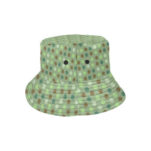 green brown  eggs on green All Over Print Bucket Hat