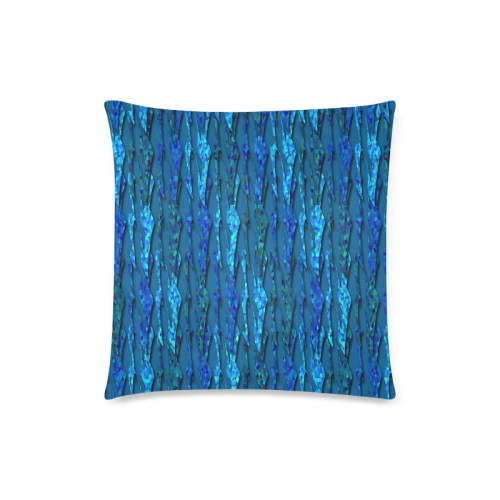 Abstract Scales of Blue Strands Custom Zippered Pillow Case 18"x18"(Twin Sides)