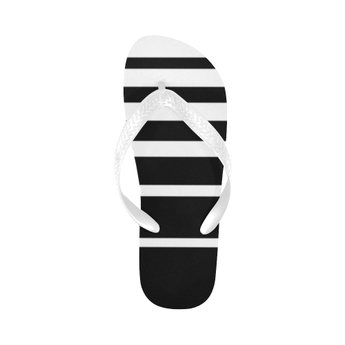 Black and White Stripes Flip Flops for Men/Women (Model 040)