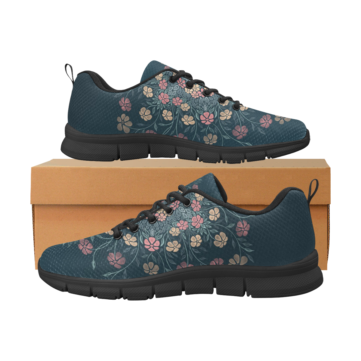 Pretty Powder Pastels Flowers Mandala Women's Breathable Running Shoes (Model 055)