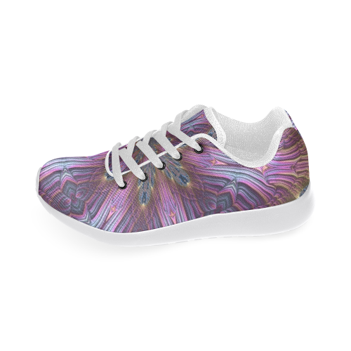 Pastel Abalone Shell Spiral Fractal Mandala 4 Women’s Running Shoes (Model 020)
