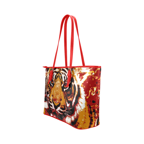 TIGER 13 Leather Tote Bag/Small (Model 1651)