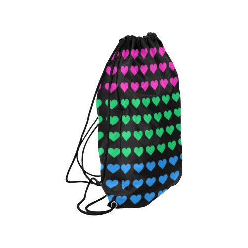 Polysexual Pride Hearts Medium Drawstring Bag Model 1604 (Twin Sides) 13.8"(W) * 18.1"(H)