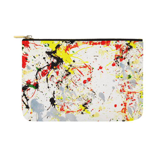 Black, Red, Yellow Paint Splatter Carry-All Pouch 12.5''x8.5''