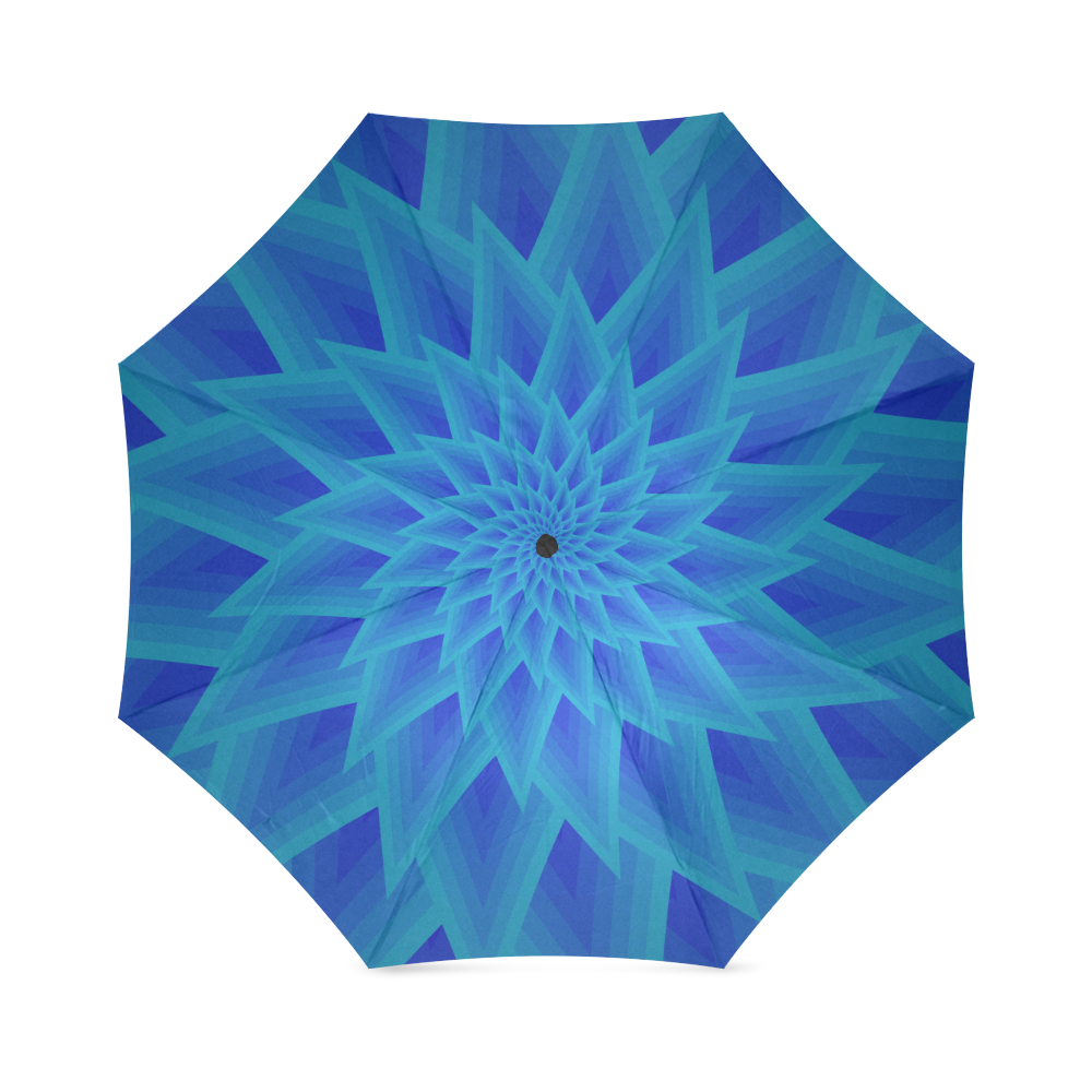 Ancient blue flower Foldable Umbrella (Model U01)